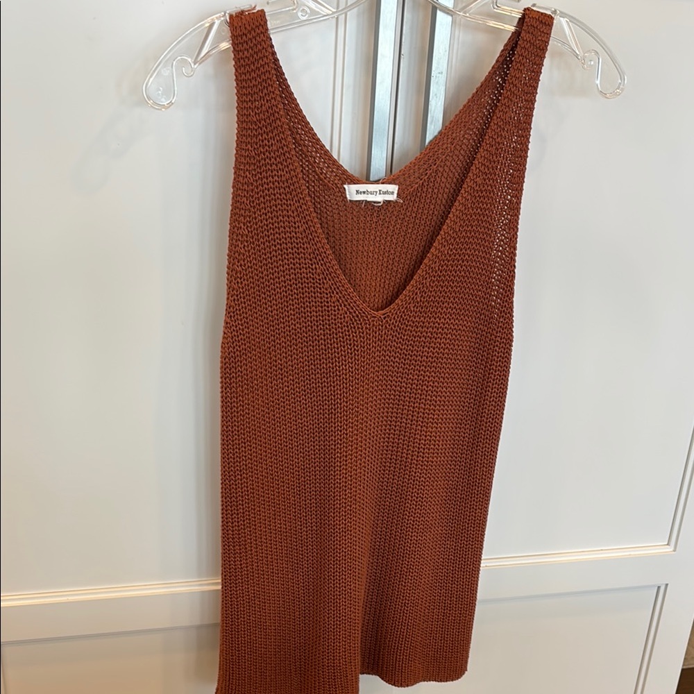 Newbury Kustom Brown Knit Sleeveless Top